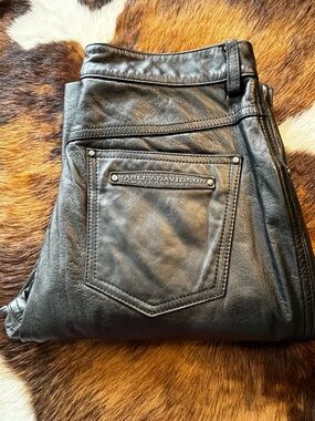 NWT Harley-Davidson Black Leather Pants